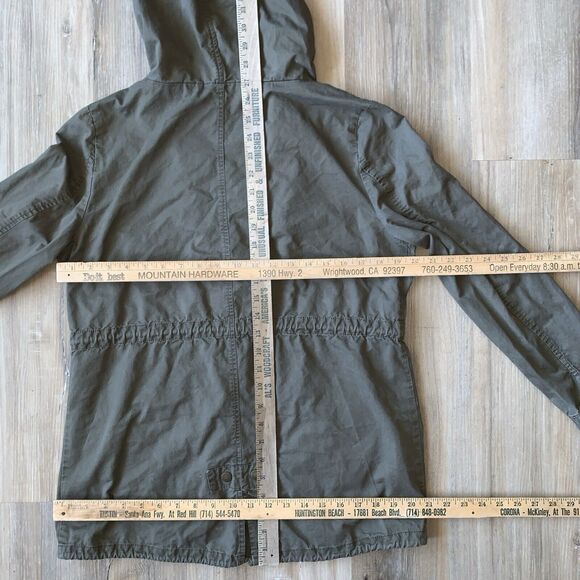 Love Tree Olive Green Military Jacket Drawstring Waist Distressed Size MEDIUM - Picture 10 of 12